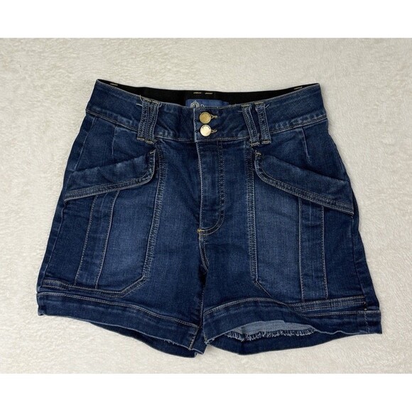 Democracy “Ab” Solution Denim Jean Shorts Casual Stretch Cargo Women’s Sz 2 - Picture 1 of 8